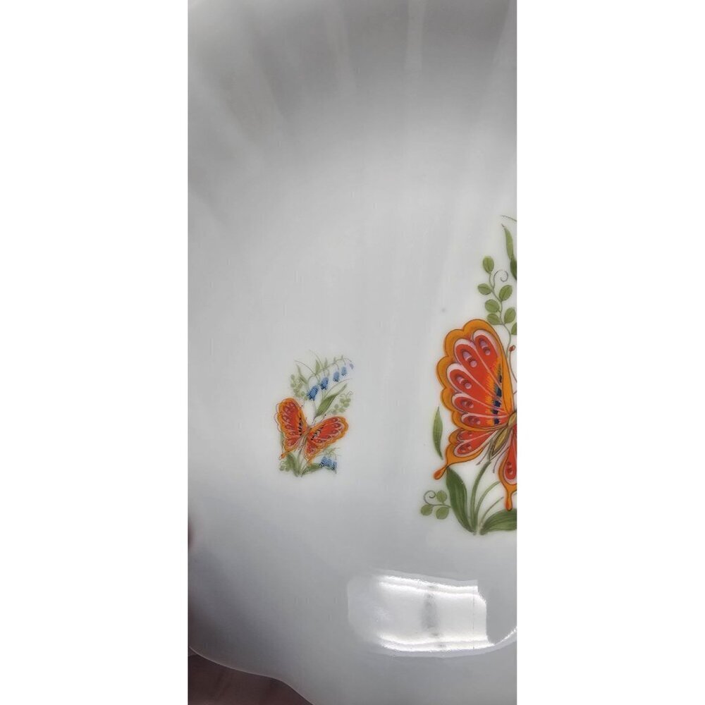 Vtg Takahashi Dew Hand Decorated Seashell Butterflies Flowers Trinket Soap Dish - Picture 4 of 12